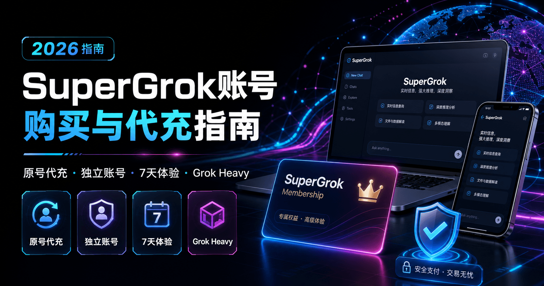 2026年最新SuperGrok账号购买与代充教程：国内如何购买Grok会员？